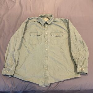 L.L. Bean Traditional Fit Men's Green Cotton Button-Up Shirt L